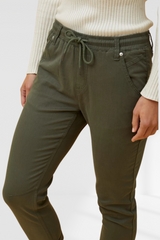 Siena Front Tie Jogger - Khaki