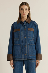 FATE+BECKER Niamh Denim Jacket - Mid Blue