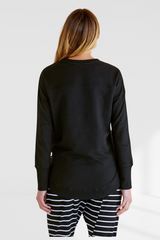 Lucy French Terry Sweat - Black | Betty Basics