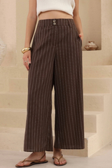Emma pinstripe pants - Chocolate
