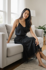 Sheer black tulle skirt