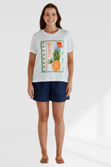 Ellia Crew Tee - Paradise Beach Print | Betty Basics