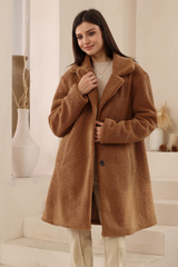 Clarissa Teddy Coat - Caramel Toffee