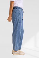 Quinn Cotton Jogger - Blue | Betty Basics