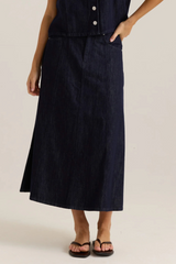 Sabine Denim Skirt - Dark Rinse Wash | SASS