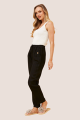 Lola Italian linen pants - Black