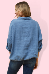 Sequin pocket shirt - Blue