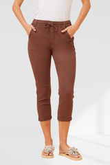 Siena Front Tie Joggers- chocolate