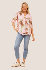 Gigi linen top - pink