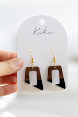 KiKi Geo Wood Rectangles Earrings