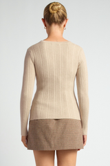 Madeline Asymmetric knit - Sand