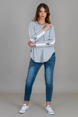 Junee Banded Star Long Sleeve T Shirt By 3rdStory