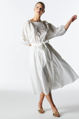 FATE+BECKER Lily Pond Embroidered Dress - White