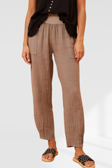 Luna Linen pants - Fango