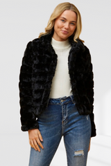 Olea Faux Fur jacket-black