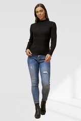 Azura Ribbed Knit Jumper - Black