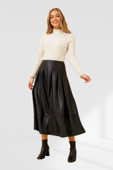 Zara A-line pleather skirt