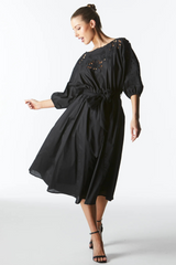 FATE+BECKER Lily Pond Embroidered Dress - Black