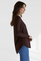 Yasmin Long Sleeve Top - Chocolate