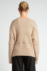 Chloe drop shoulder knit - latte