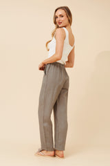 Lola Italian linen pants - Fango