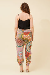 Abstract Print Harem Pants