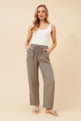 Lola Italian linen pants - Fango