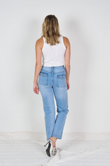 Wakee straight leg light denim jean