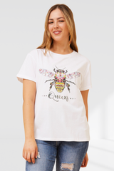Queen bee tee - white