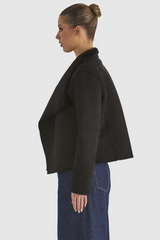 Behold Reversible Fur Jacket - Black | Fate + Becker