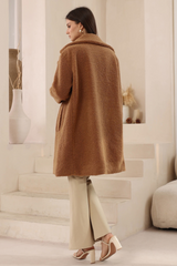Clarissa Teddy Coat - Caramel Toffee