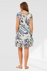 Isha Leaf Dress - Blue