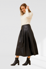 Zara A-line pleather skirt