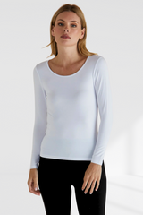 Kelli Long Sleeve Top - White | Betty Basics