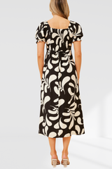Sweetheart Abstract Dress - black and White