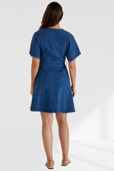 Fiori Denim Dress - Mid Wash