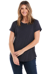 Hailey Short Sleeve Tee - Petrol | Betty Basics