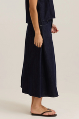 Sabine Denim Skirt - Dark Rinse Wash | SASS