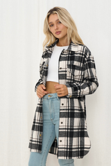 Briar Long Shacket - Black/White