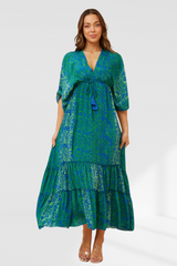 Carter Maxi Dress - Green/Blue