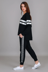 Two-Stripe Graphic Sweatshirt By 3rdStory