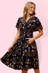Primrose dress - navy multi