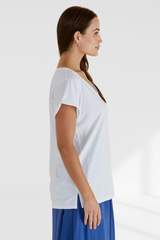 Ayla V-neck Tee - White