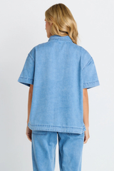 Quinn Cotton Shirt - Blue Medium