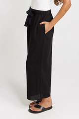 Bella Wide Leg Crop Pants - Black