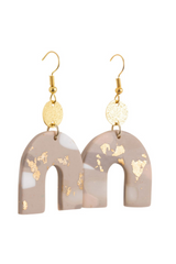 KiKi Beige Shimmer Arch Earrings