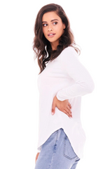 Megan Long Sleeve Top - White