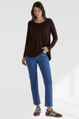 Yasmin Long Sleeve Top - Chocolate