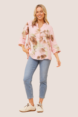 Gigi linen top - pink