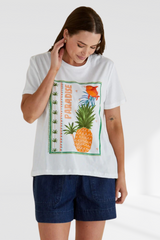 Ellia Crew Tee - Paradise Beach Print | Betty Basics